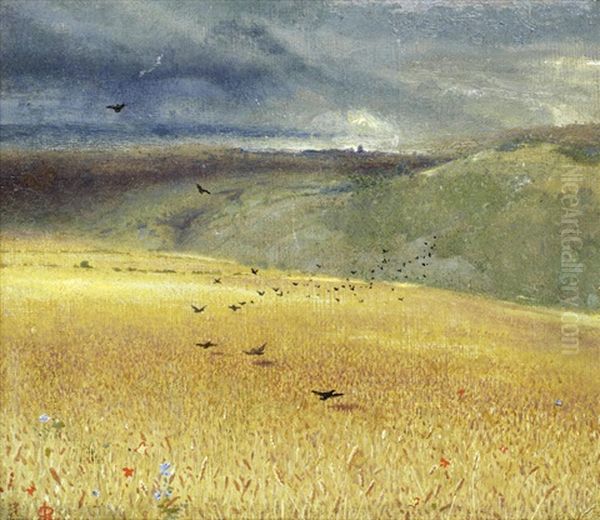 Cornfield Oil Painting by John Samuel Raven