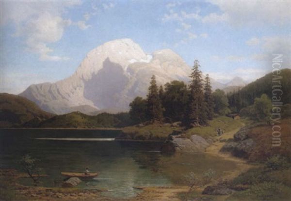 Blick Auf Den Hohen Goll Mit Dem Hintersee Oil Painting by John Samuel Raven