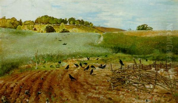 The Rooks Parliament Oil Painting by John Samuel Raven