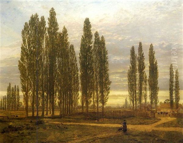 A Hampshire Homestead Oil Painting by John Samuel Raven