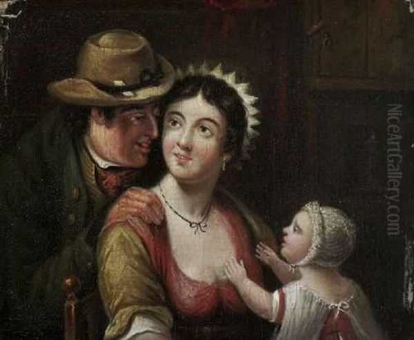 Familienbildnis Oil Painting by Samuel Raven