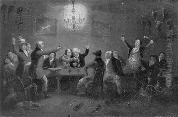 A Toast To A Good Hunt Oil Painting by Samuel Raven