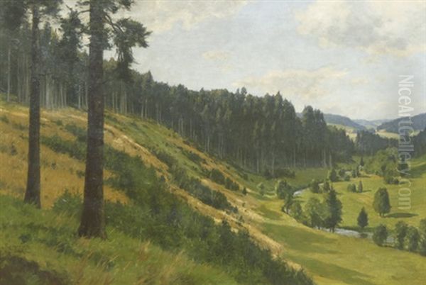 Schwarzwaldtal Oil Painting by Paul von Ravenstein