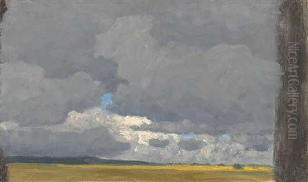 Wolkenstudie Iv Oil Painting by Paul von Ravenstein