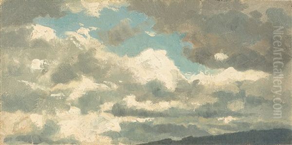 Wolkenstudie Iii Oil Painting by Paul von Ravenstein