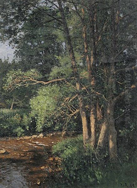 Waldbach (an Der Kirnach) Oil Painting by Paul von Ravenstein