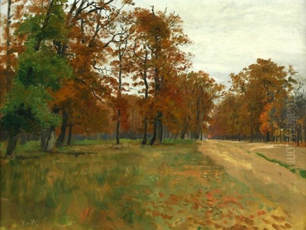 Herbstliche Waldlandschaft Auf Einer Lichtung Oil Painting by Paul von Ravenstein