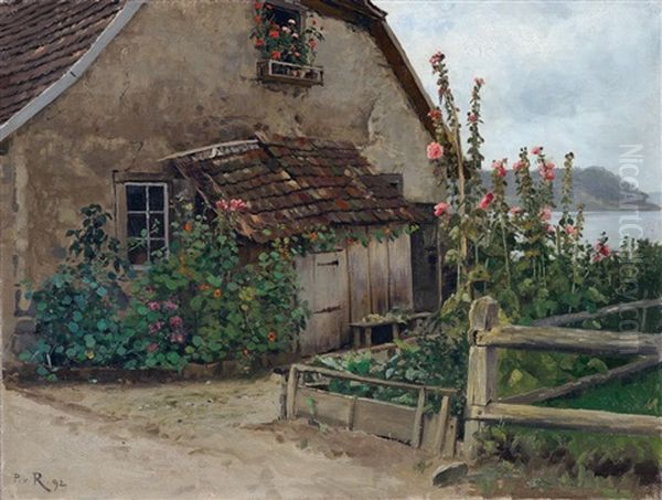 Bauernhaus Mit Garten Oil Painting by Paul von Ravenstein