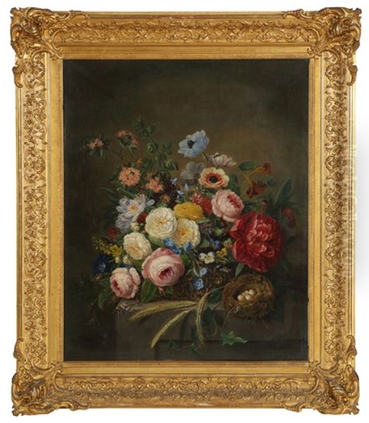 Blomsterstilleben Oil Painting by Adriana Van Ravenswaay