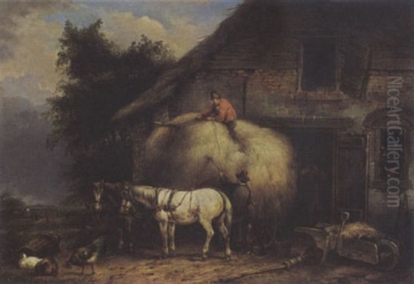 Loading The Hay-wagon Oil Painting by Jan Van Ravenswaay