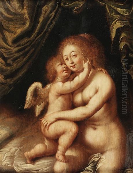 Venus And Cupid Oil Painting by Dirk de Quade van Ravesteyn