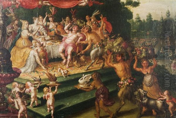 The Feast Of The Gods Oil Painting by Dirk de Quade van Ravesteyn