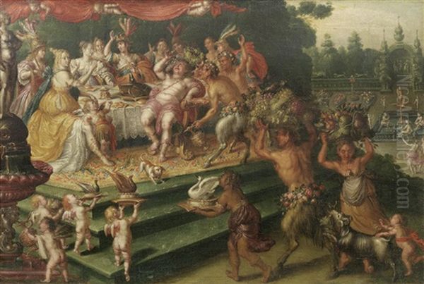 The Feast Of The Gods Oil Painting by Dirk de Quade van Ravesteyn