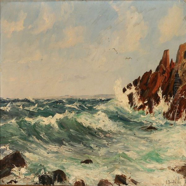 Breakers Oil Painting by Louise Bonfils