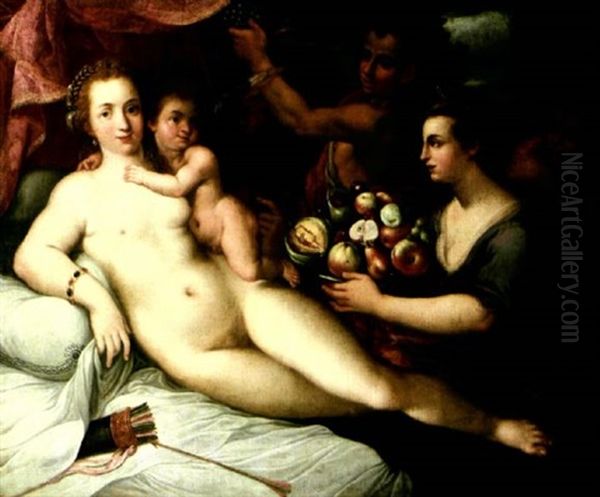 Venus Et L'amour Oil Painting by Dirk de Quade van Ravesteyn