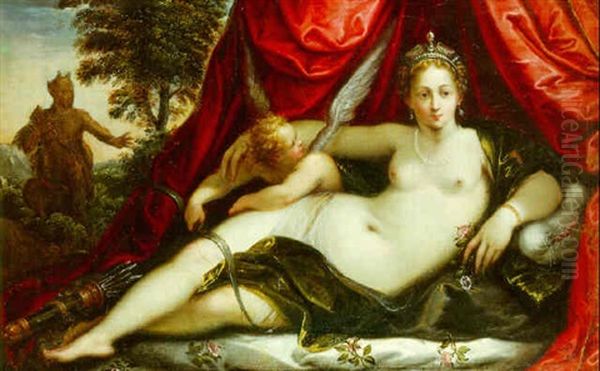 Venus Et L'amour Oil Painting by Dirk de Quade van Ravesteyn