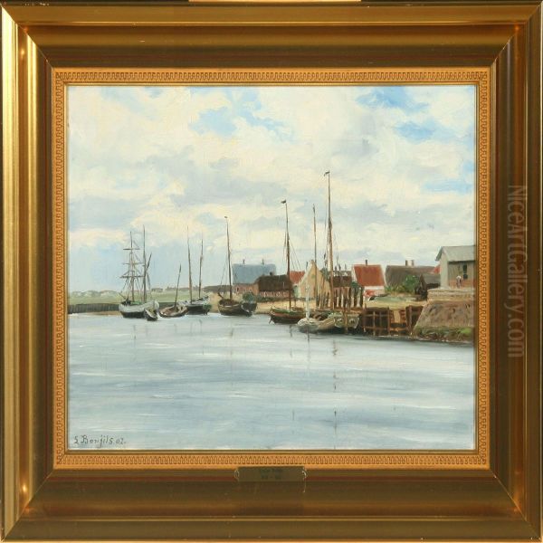 Scenery From Nordbyharbour Oil Painting by Louise Bonfils