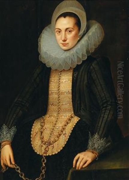 Portrait Of A Young Lady Oil Painting by Jan Anthonisz Van Ravesteyn