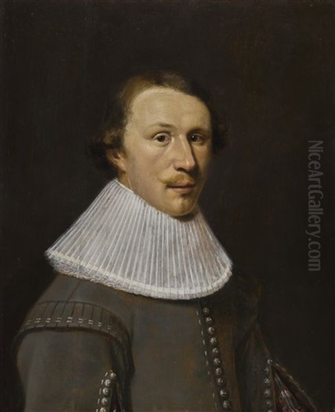 Portrait Of A Man In A White Ruff Oil Painting by Jan Anthonisz Van Ravesteyn