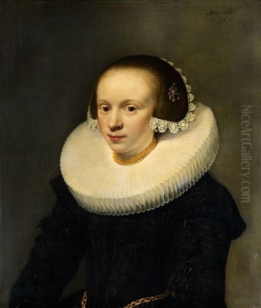 Portrait Of A Young Lady Oil Painting by Jan Anthonisz Van Ravesteyn