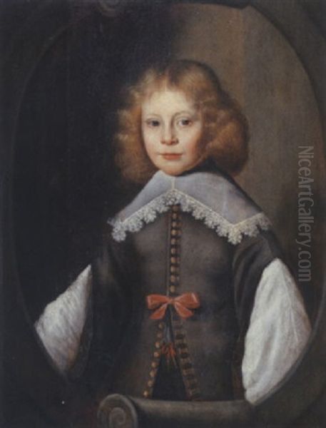 Portrait Of A Boy In A Grey Jerkin And A White Shirt Oil Painting by Jan Anthonisz Van Ravesteyn