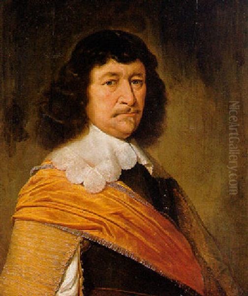 Portrait Of A Burgher, Wearing An Orange Sash Of Office by Jan Anthonisz Van Ravesteyn