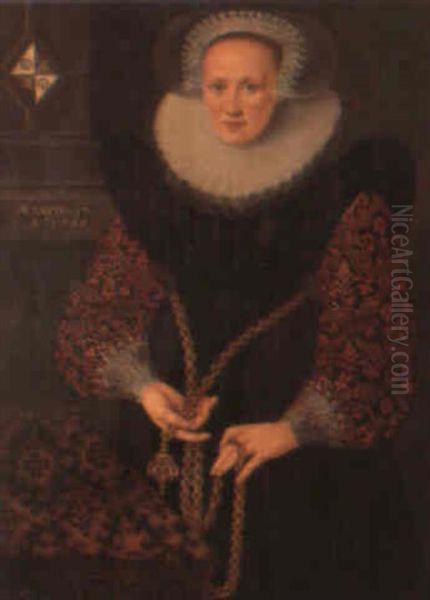 Portrait De Jeune Femme A La Collerette Oil Painting by Jan Anthonisz Van Ravesteyn