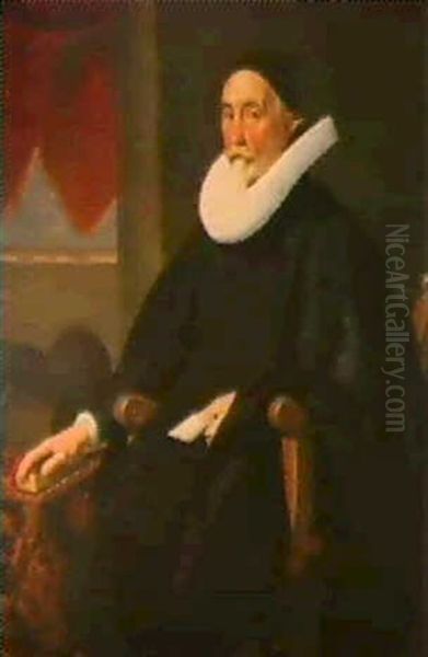 Portrait D'un Echevin Oil Painting by Jan Anthonisz Van Ravesteyn