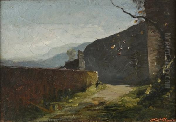 Remparts A Cremieu Oil Painting by Auguste Francois Ravier