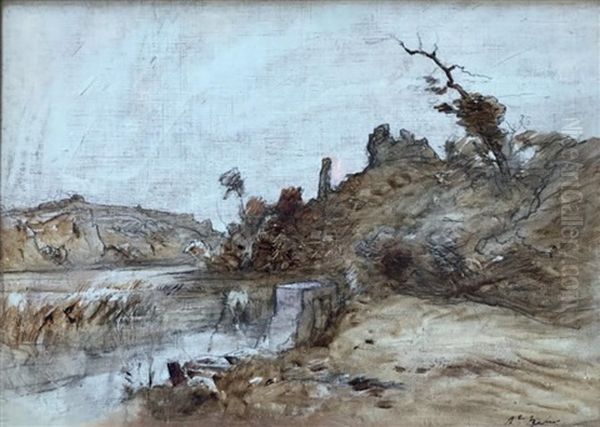 Paysage Des Environs De Morestel Oil Painting by Auguste Francois Ravier