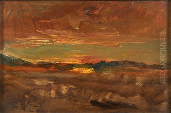 Coucher De Soleil Oil Painting by Auguste Francois Ravier