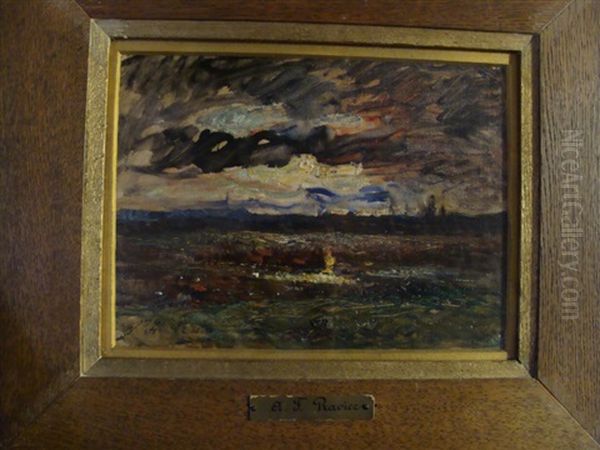 Ciel D'orage Sur L'etang, Pres De Morestel Oil Painting by Auguste Francois Ravier