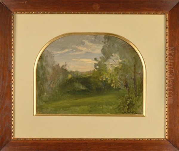 Paysage A Cremieu Oil Painting by Auguste Francois Ravier