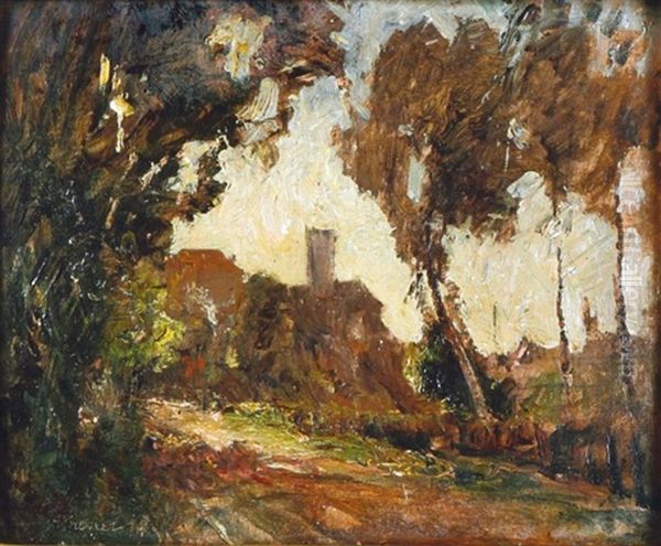 Village Dans Les Bois Oil Painting by Auguste Francois Ravier