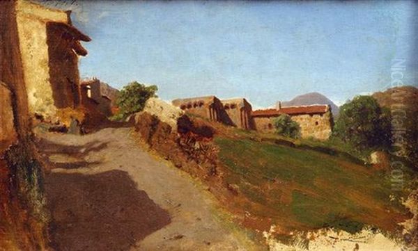 Route De Village Oil Painting by Auguste Francois Ravier