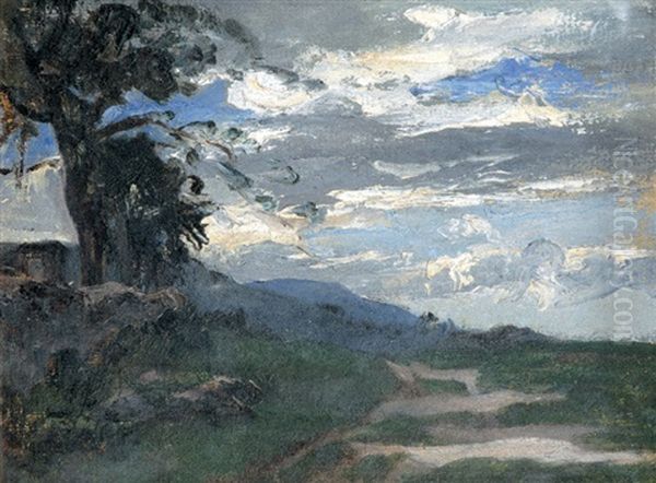 Paysage Tourmente Oil Painting by Auguste Francois Ravier