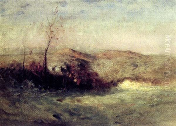 Paysage, Effet De Soleil Oil Painting by Auguste Francois Ravier