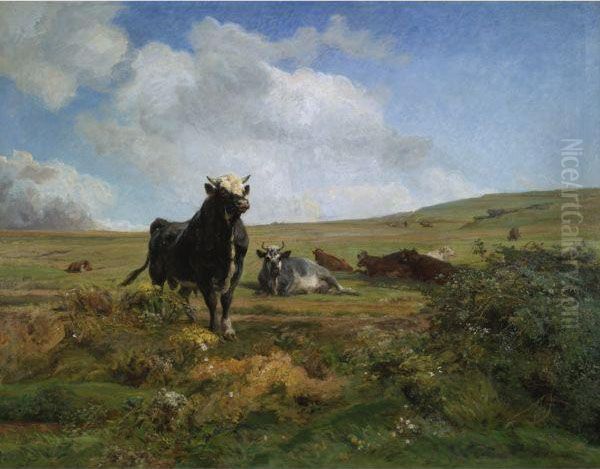 Leader Of The Herd Oil Painting by Auguste Bonheur