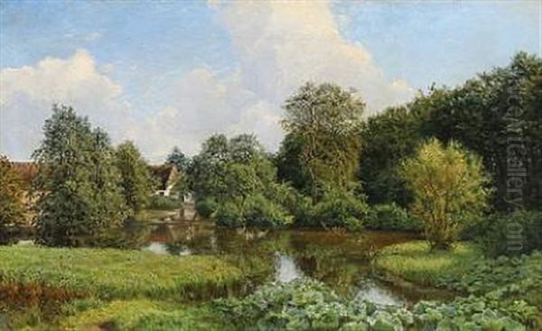 Brodebaek Vandmolledam Oil Painting by Louise Christiane Ravn-Hansen