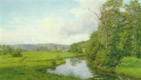 Ved Vigsted Molle, Vejledalen Oil Painting by Louise Christiane Ravn-Hansen