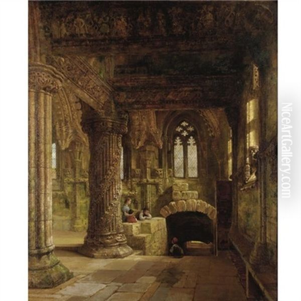 The Prentice Pillar Oil Painting by Louise J. Rayner