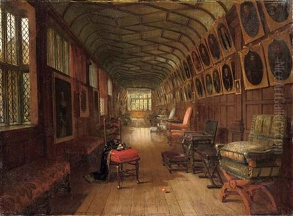 The Brown Gallery, Knole, Kent Oil Painting by Louise J. Rayner