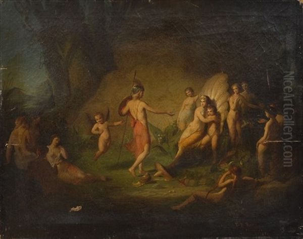 Titania And Puck (midsummer Night's Dream) Oil Painting by Thomas Buchanan Read