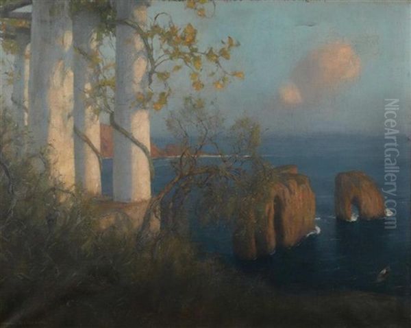 Jardin En Bord De Mer Mediterranee (capri ?) by Maurice Realier-Dumas