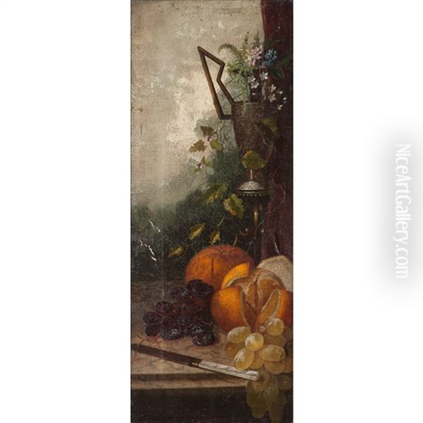 Still Life With Urn And Oranges Oil Painting by Carducius Plantagenet Ream