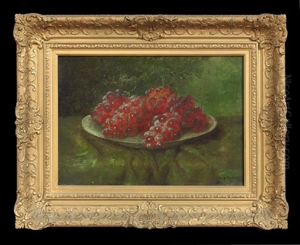 Bowl Of Red Grapes Oil Painting by Carducius Plantagenet Ream