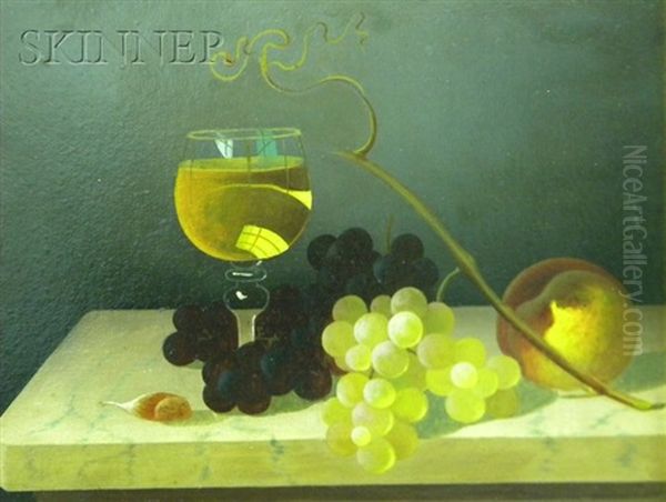 Fruit And Wine Oil Painting by Carducius Plantagenet Ream