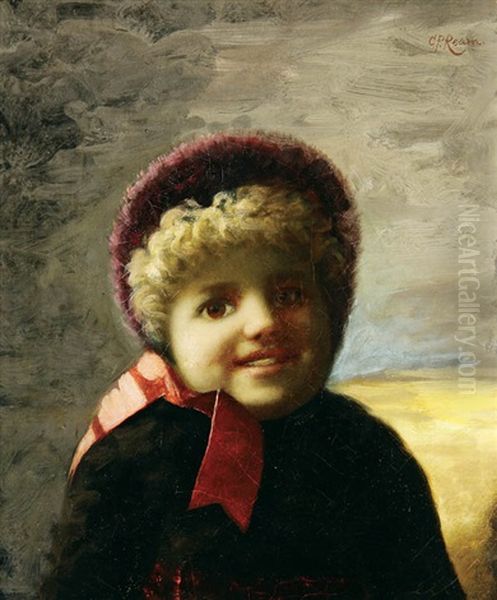 Portrait Of Young Girl With Bonnet Oil Painting by Carducius Plantagenet Ream