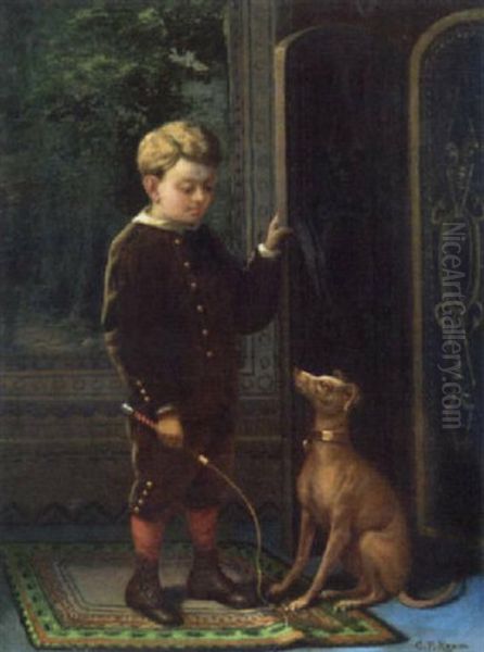 A Boy And His Dog Oil Painting by Carducius Plantagenet Ream