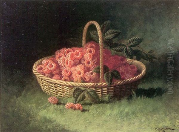 A Basket Of Raspberries Oil Painting by Carducius Plantagenet Ream